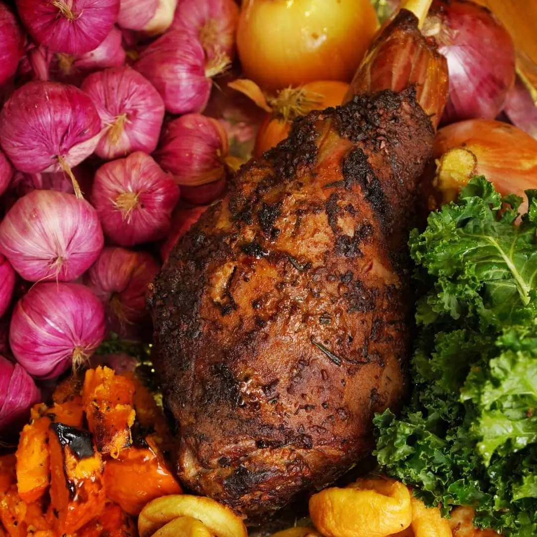 Roast leg of lamb